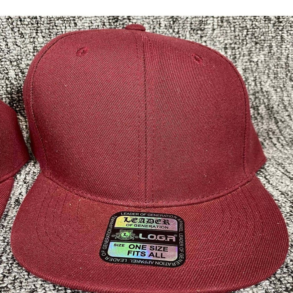 Leader Of Generation Snapback Hat Mens OSFA Burgundy Maroon‎ Plain Flat Brim Cap